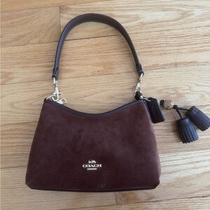 Coach Chocolate Brown Suede Shoulder Bag